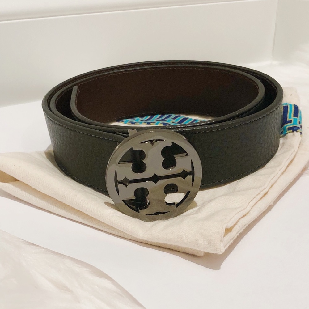 Tory Burch Logo Leather Belt